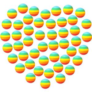 48 Pieces Popper Refill Balls, Rainbow Refill Bullet Balls, 1.1 Inch Foam Bullet Ball Soft Foam Balls Foam Replacement Balls for Popper Refills