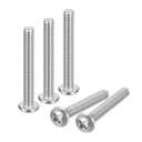 uxcell 1/4-20x4 Pan Head Machine Screws, 304 Stainless Steel 18-8 Screw, Phillips Drive, Fully Threaded, Bright Finish, Pack of 10