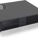 RackChoice 2U Micro ATX Compact Rackmount 2 x 5.25 Chassis Support ATX PS2 PSU with 120mm Fan on top, USB3.0 with 2.0 Adapter