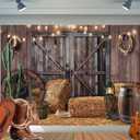 10x8ft Western Cowboy Backdrop Western Party Decorations Wild West Vintage Wooden House Barn Door Photography Background Cowboy Theme Party Decorations Banner Photo Booth F44