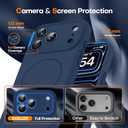 Magnetic for iPhone 17 Pro Case, Compatible with MagSafe, Integrated Silicone Camera Control Cover Protection, 3.0mm Thicken Silicone Phone Cover for 17 Pro 6.3", Dark Blue