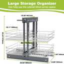 Blind Corner Pull Out Organizer for 36" Cabinet Left Open & Right Open, Compatible 2 Tier 4 Shelves Adjustable Height,900-Square