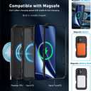 Magnetic for iPhone 16 Plus Case,with Belt Clip,[Compatible with Magsafe] W/Tempered Glass Screen Protector,Anti-Drop,Shockproof,Heavy Duty Protection (Black)