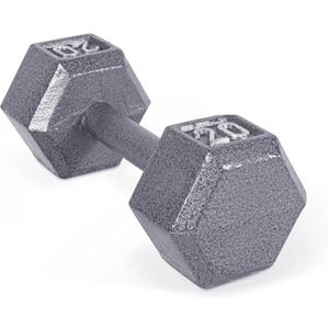CAP Barbell Cast Iron Hex Dumbbell | Multiple Options (20 Lb, Gray, Pair)