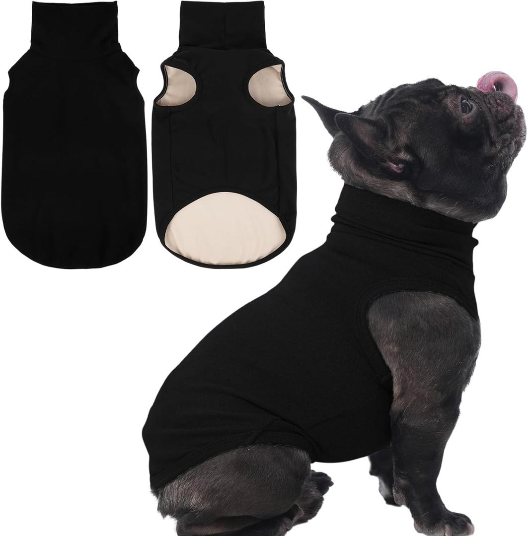 IECOii XXL Dog Sweater - Stretch Fleece Vest with Turtleneck, Blue, XX-Large, Warm Christmas Winter Pullover for Large Dogs Like Pitbulls, Turtleneck Dog Fleece Sweater Coat Cozy Pet Pajamas Sweatshirt