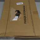 FHSQX 2 Pack Clear Window Storage Bins - Large Stackable Linen Fabric Storage for Clothes Foldable Container Organizer Set with Carrying Handles (Light Gray, 15.7x 11.8x 11.7 Inch)