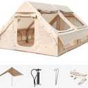 CCF Inflatable Tent for Camping with Canopy and Pump Air Glamping Tents for Camping Adult Easy Setup 4 Season Blow Up Tent Waterproof Windproof Outdoor