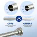Shower Curtain Rod, 1" Diameter Heavy Duty Tension Shower Rod, Non Slip Adjustable 28-102 inch No Drill Shower Curtain Rods Spring Tension For Bathroom, Shower Stall, No Rust, Brushed Nickel