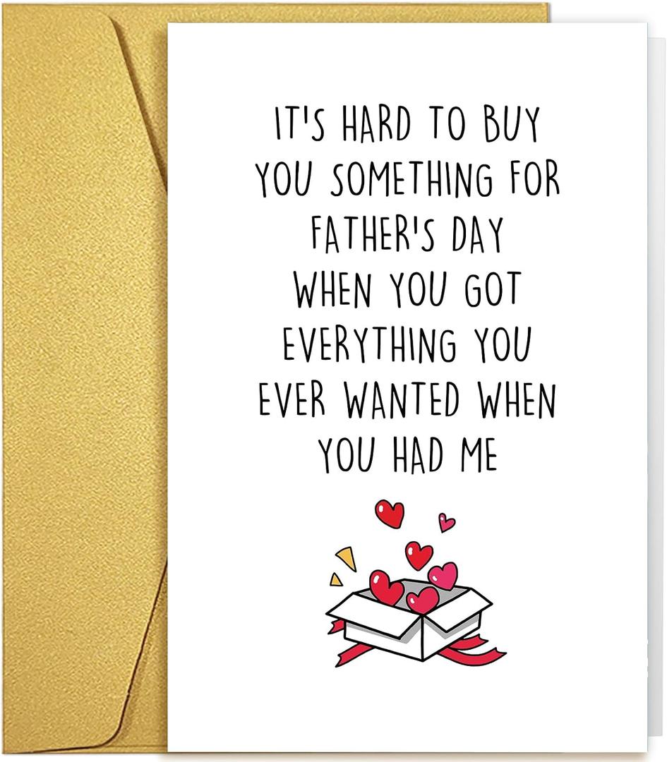 12 x Qiliji Funny Father's Day Card Gifts for Him, Hilarious Fathers Day Card for Husband, Father's Day Cards from Kids, You Got Everything You Ever Wanted When You Had Me