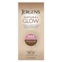 Jergens Natural Glow Self Tanner Face Moisturizer with SPF 20 Facial Sunscreen, Medium to Deep Skin Tone, Sunless Tanning, Oil Free, Broad Spectrum Protection UVA and UVB, 2 oz