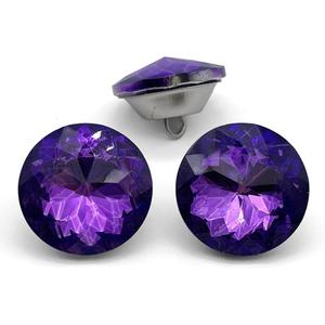 Let's Decorate Crystal Glass Buttons - 25MM/1 inch, Sofa Sewing Buttons, Headboard Decoration, Upholstery DIY, 20PCS (Purple)