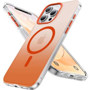 Magnetic for iPhone 14 Pro Max Case [Compatible with MagSafe] [10FT Military Grade Drop Tested] Slim Translucent Matte Case for iPhone 14 Pro Max Phone Case, Gradient Orange(6.7")