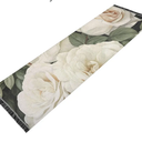 Non Slip Runner Rug Washable Area Rugs Blooming White Rose Carpet for Hallways Kitchen Laundry Room Bedroom
