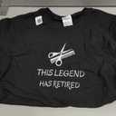 Hairdresser This legend has retired Funny barber retirement T-Shirt, Small