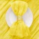 DeZerlor 50 Pack Lemon Yellow Cheesecloth Napkins Spring Cloth Napkins Set of 50 Yellow Dinner Napkins Bulk 21x21 Inches for Wedding Bridal Shower Baby Shower Parties
