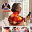 RELEXNOW Red Light Therapy for Shoulders and Neck Massage with Heat, 5000 mAh Battery Cordless Near Infrared Red Light Therapy Pad for Body, Wearable Heating Pad for Upper Back, Shoulder & Neck