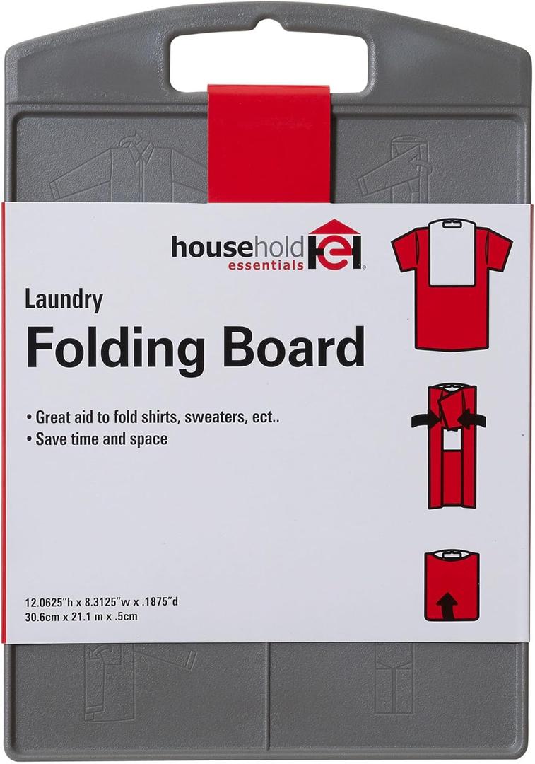 Household Essentials 195 Shirt Folding Board For Laundry | Folds T-Shirts, Polos And Dress Shirts , Black (One Size)
