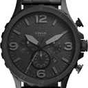 Fossil Men's Nate Quartz Watch, Oversized Stainless Steel Chronograph Watch for Men