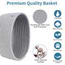 2 PackABenkle Small Woven Baskets, Tiny Oval Shallow Storage Baskets, Mini Cotton Rope Empty Decorative Basket, Boho Little Organizer Bins for Bathroom, Cat Dog Toy Gifts Baskets