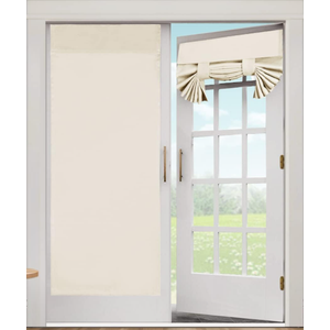 Blackout Curtains for French Doors - Thermal Insulated Tricia Door Window Curtain for Patio Door, Self Stick Tie Up Shade Energy Efficient Double Door Blind, 26 x 68 Inches, 1 Panel, beige