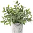 Hollyone Mini Artificial Potted Plants Fake Plants in Marble Pots, 1Pcs Plastic Eucalyptus Greenery Faux Plants for Home Office Desk Room Centerpiece Shelf Dcor
