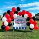 100pcs Red Black White Latex Balloons with 12 Inch Red Black Glitter Confetti Balloons Birthday Wedding Baby Shower Graduation Poker Card Decorations, Red and Black Party Balloon Set