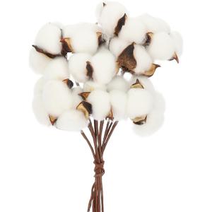 1 Set Bouquet Cotton Dry Fake Foam Flowers Dry Cotton Ball Stems House Decorations for Home Party Decorations Fake Plant Spray Natural