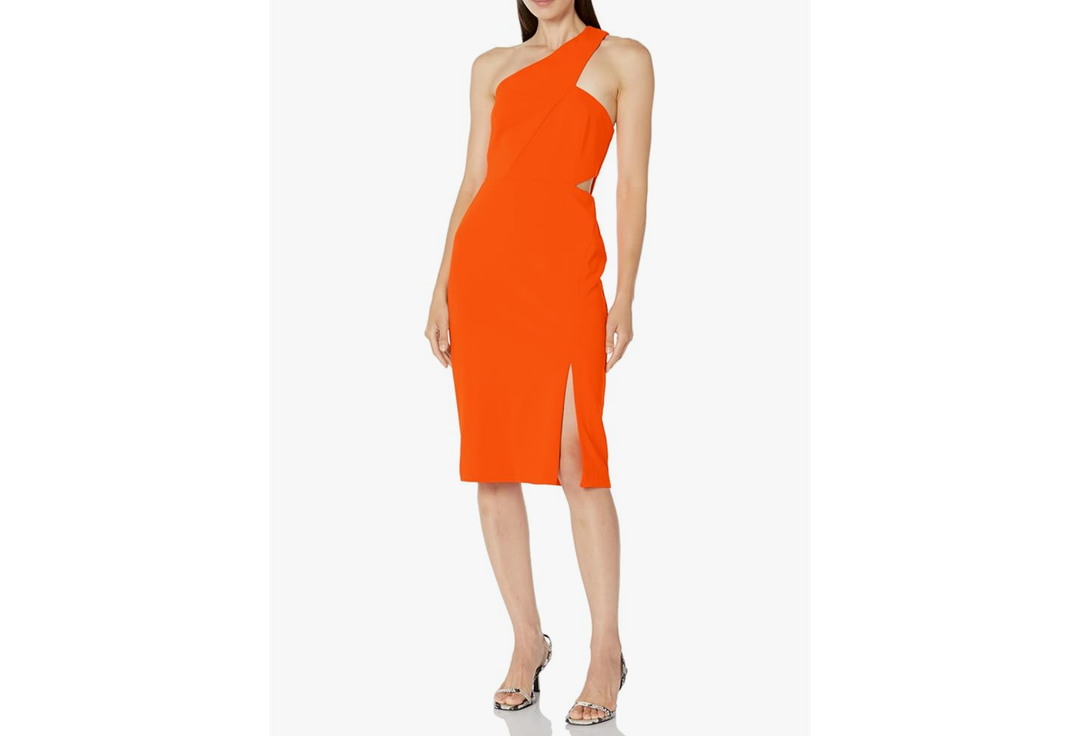 Adrianna Papell One Shoulder Midi Dress L