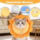 EXPAWLORER Cat Cone Collar Soft, Cat Recovery E Collar After Surgery to Stop Licking, Adjustable Waterproof Neck Elizabethan Pet Kitten Puppy Donut Pillow for Cats Wound Healing, Lion (S)