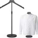 Shirt Display Stand, 18-34 Inch Height Adjustable Mannequin Torso for Vendors Shop, More Stable Dress Form Portable Clothes Garment Rack, T Shirt Display Holder Jacket Coat Stand Hanger, Black, 1 Pack