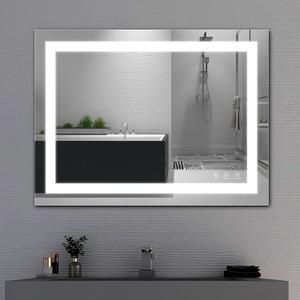 LED Bathroom Mirror, 32x24 Inch Bathroom Vanity Mirror Wall Mounted with 3000K-6000K Adjustable, Anti-Fog, Smart Touch Button, Stepless Dimmable Lighted Makeup Mirror, Horizontal/Vertical