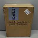 Vathingood Extendable Dish Drying Rack, Drying Rack with Automatic Drainboard, Dish Drainers for Kitchen Counter, Anti-Rust Dish Drainers with Cup Holders & Utensil, Black