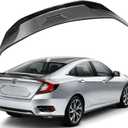 Civic Spoiler Rear Spoiler Compatible with 2016-2021 Civic 10th Gen 4-Door Sedan Highkick Duckbill ABS Rear Trunk Spoiler (Glossy Black)