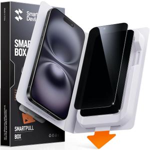 SMARTDEVIL 2 Pack for iPhone 16 Privacy Screen Protector, Military Grade Shatterproof, 9H Hardness, Anti-Spy Tempered Glass, Fast & Easy Instlltion, Case Friendly (Black)