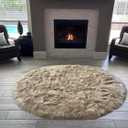 LAMBZY Elegant and Sophisticated Imitation Sheepskin Area Rug (Beige, 76")