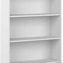 Bush Furniture Tall 5 Shelf Bookcase, Large Open Bookshelf, Sturdy Display Cabinet for Living Room or Home Office, Cabot Collection, White