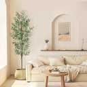 Artificial Olive Tree, 6FT Tall Faux Olive Trees 72in Outdoor Fake Potted Silk Plant with Trunk and Realistic 648 Leaves and 24 Fruits for Modern Office Home Decor Indoor, 1 Pack