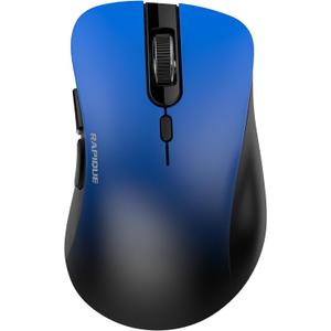 RAPIQUE Bluetooth Wireless Mouse - Dual Bluetooth & 2.4 GHz USB Receiver, Comfortable Grip, Quiet Clicks, Low Power - Multi-Device Compatibility for Laptop, MacBook, Computer, ipad(Gradient Blue)