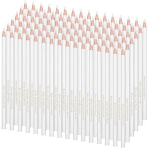 Sabary 48 Pcs White Fabric Pencils for Sewing White Colored Chalk Pencils Water Soluble Tailors Chalk for Fabric Wipe Quilting Pens Sewing Washable Marking Pen for Wedding Bridal Shower Games