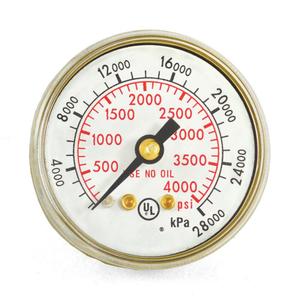 1.5"-4,000psi Pressure Ga-Sngl Scale- 1/8" Brass Inlet