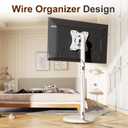 Mobile TV Cart Rolling TV Stand for 10-46 Inch Flat/Curved Screen Up to 88lbs, Height Adjustable Portable TV Cart with Tilting and Rotating, TV Stand with Wheels, Max VESA 200x200mm (White)