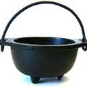 Cast Iron Cauldron w/Handle, Ideal for smudging, Incense Burning, Ritual Purpose, Decoration, Candle Holder, etc. (5" Diameter Handle to Handle, 3" Inside Diameter)