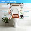 Huttdmel Elongated Toilet Seat 18.5", Soft Close Quiet Lid, Top & Bottom Mount, Never Loosen Hinges, Easy Install, Heavy Duty PP No Yellowing, Fits Standard Elongated Toilets, White