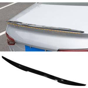 AUTOXBERT 45" 115cm Universal Upgraded Car Rear Roof Lip V-Style Spoiler Tail Trunk Wing Gloss Black, Improve Your Car Aerodynamic & Sport Appearance