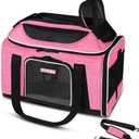 Petskd Top-Expandable Pet Carrier 18x13x9.5 Inches Southwest Airline Approved, Soft-Sided Carrier for Small Cats and Dogs with Locking Safety Zippers and Anti-Scratch Mesh(Pink)