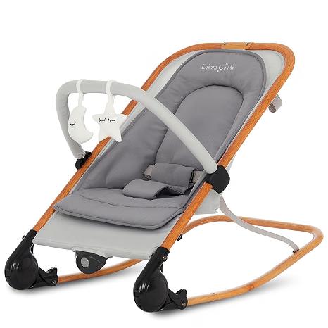 Dream On Me Rock On Me 2-in-1 Baby Rocker and Stationary Seat, Grey
