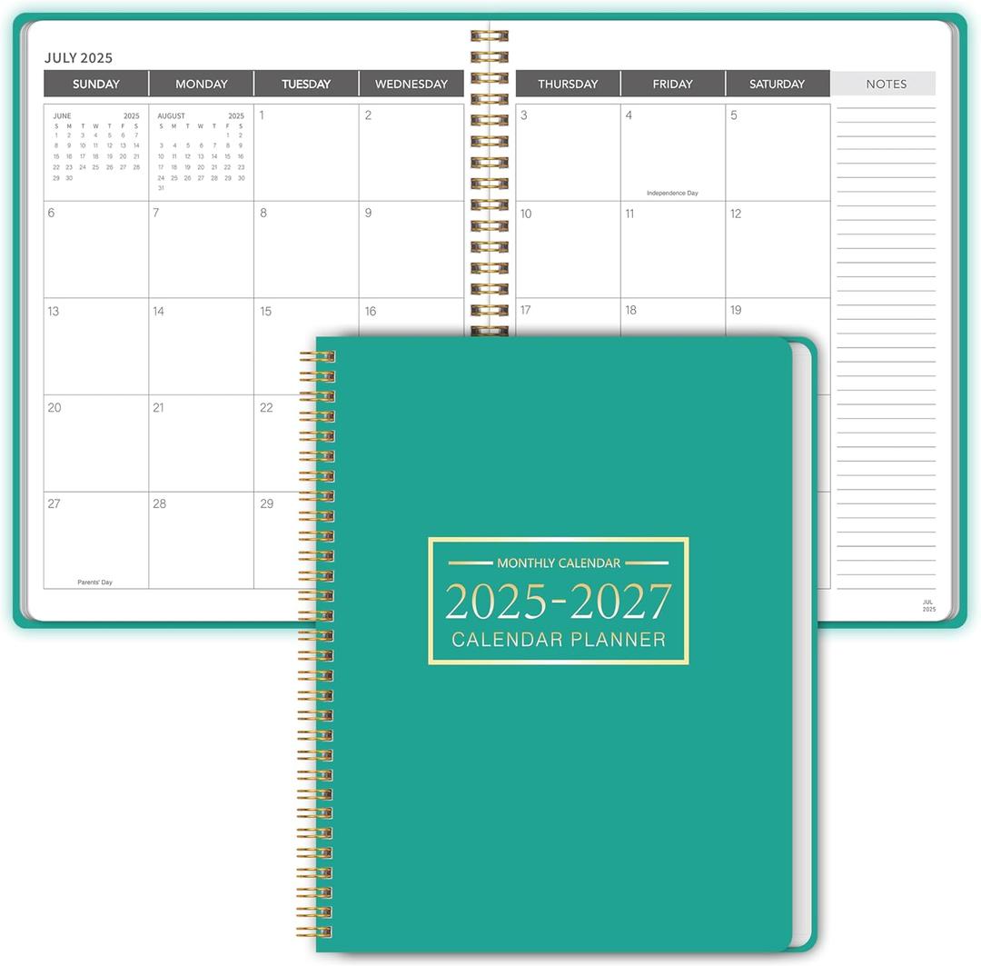 Monthly Planner 2026-2027, 2026 Calendar 18 Months Planner, January 2026 - June 2027, 8.5" x 11", 2026 Academic Calendar Hard PVC Cover with Spiral Bound, Perfect for School & Office for Women & Men (Baby Green-2)