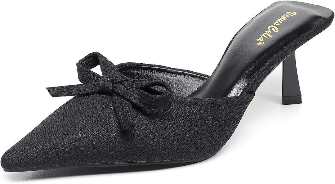VenusCelia Women's Summer-Time Dress Pump Heeled Sandal (Black, M)