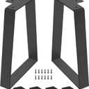 16 '' Trapezoid Metal Table Legs for DIY Furniture, Bench Legs, Coffee & Side Table Feets, Nightstand, Heavy Duty Black Desk Chair Stool Feets (H16'' x W11'', Set of 2)