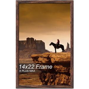 A PLUS MAX 14x22 Picture Frame Brown Light Weight Wall Mount